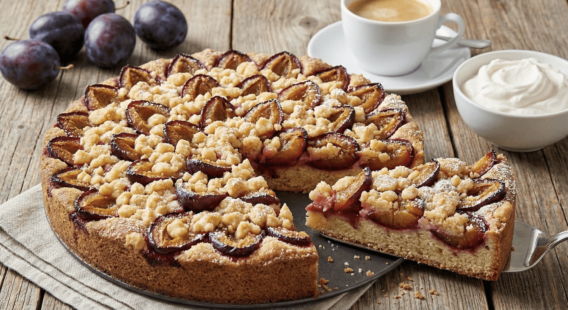 Zwetschgenkuchen mit Streuseln